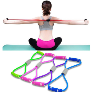 Hot sale Yoga Gum Fitness Resistance 8 Word Chest Expander Rope Workout Muscle Fitness Rubber Elastic Bands for Sports Exercise