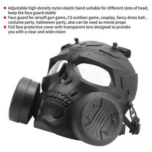Clear Lens Full Face Guard Protection Cover Removable Dual Fans for CS Outdoor Game Cycling new