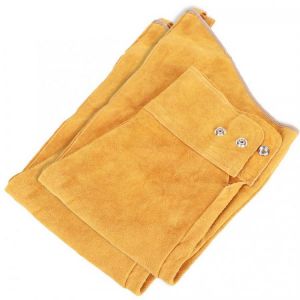 Cowhide Welding Sleeve Pair Heat Resistant Welding Sleeve Spark Resistant Protective Cowhide Sleeves for Welder Safety Equipment