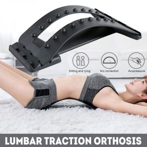 Waist strain lumbar support massage spine cushion tractor Back Care 18 Massage Points ABS Black Neck Massager fitness device