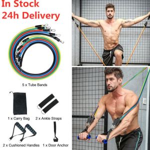 11pcs/set Pull Rope Fitness Exercises Resistance Bands Latex Tubes Pedal Excerciser Body Training Workout Yoga Elastic Pull Rope
