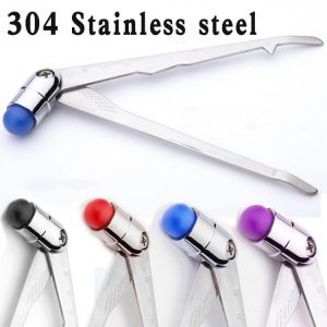 1pc 304 Stainless steel caliper Reflex hammer Diagnostic hammer Neurological examination percussion hammer  For hand tool