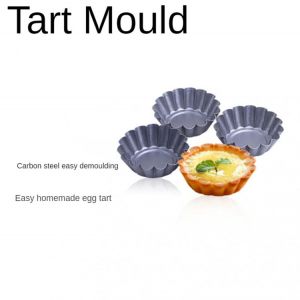 Black Non Stick egg tart bottom mold round aluminum flower cup baking mold tools