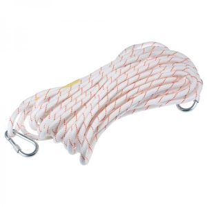 Outdoor Climbing Rope 10M/32ft Safety Rope Reflective Rope Afloat Escape Rope with Double Carabiners Fire Rescue Rope