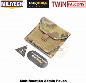 MILITECH TWINFALCONS TW 500D Delustered Cordura Molle Multifunction Admin Pouch 3 Compartments Delta Navy Seal Molle Map Storage
