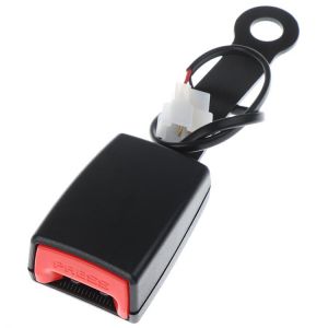 Universal Auto Car Seat Belt Buckle Socket Plug Connector W/Warning Cable