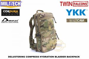 MILITECH Compress Flatpack Hydration Backpack MK3 Compatible Water Bladder 8L Bag MilSpec TWINFALCONS TW 500D Delustered Cordura