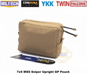 MILITECH TWINFALCONS TW 500D Delustered Cordura Molle 7'' x 5'' MSS Sniper Upright GP Pouch General Purpose Ta