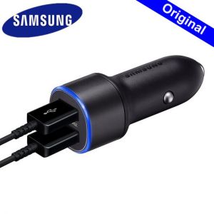 Samsung Original Dual Fast Car Charger For Samsung Galaxy S10 Plus S20+ S8 Plus A70 Note10+ S21+ Fast Charing Dual usb Port/15W