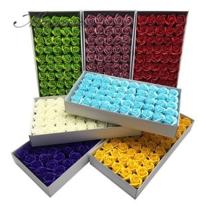 50pcs Diameter 4.5cm Cheap Soap Rose Head beauty Wedding Valentine's Day Gift Wedding Bouquet Home Decoration Hand Flower Art