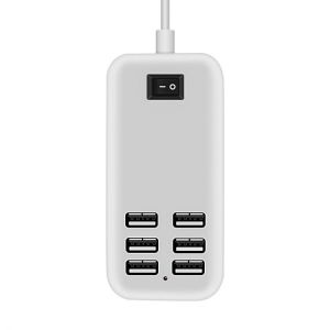 6 USB Ports Phone Charger HUB 20W 3A Desktop EU/US Plug Wall Socket Charging Extension Socket Power Adapter for iPhone 12 pro