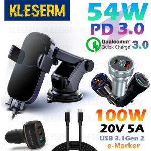 Infrared Wireless Charger Car Phone Holder for Samsung S9 S10 S20 S21 Ultra Qi Induction Car Charger Mount for iPhone 12 11 SE 8