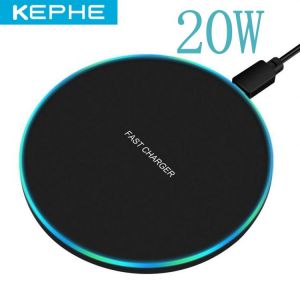 Metal 20W Qi Wireless Charger Quick Charge 3.0 for Samsung S20 S9 S10 Note9 Fast Charging Pad for iPhone 12 X XS 11 XR 8 Airpods