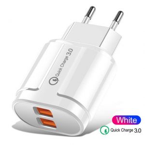 2 USB 5V 2A EU Plug LED Light  Adapter Mobile Phone Wall Charger Device Quick Charge QC 3.0 Mobile Charger Fast Charger