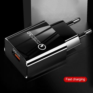 18W Quick Charge 3.0 Wall USB Fast Charging Adapter for iPhone 11 Pro Max EU/US Plug Mobile Phone Charger for Huawei Mate 30 Pro
