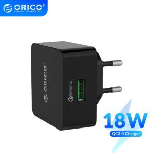 ORICO QC2.0/QC3.0 18W Quick Charger USB Wall Charger Travel Adapter for iPhone Samsung Xiaomi HUAWEI with Micro USB Cable