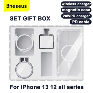 Bneseus Magnetic Wireless Charging Set Gift Box for Iphone 13 12 Pro Max Mini PD20W Mobile Phones Charger Magnet Cell Phone Case