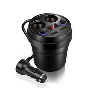 1pc Multi-Function 5V 3.1A Car Cup Charger Dual USB Car Power Socket Cigarette Lighter Splitter with Voltage LED Display