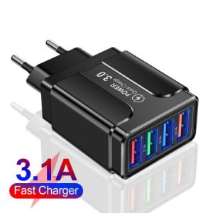 Brand New 3.1A LED USB Charger For IPhone Charger 4 Ports Fast Charging Wall Phone Charger For IPhone Samsung Xiaomi USB Adapter