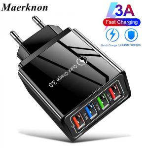 Charger 4 ports usb charger For iphone xiaomi mi mix 4 oneplus Quick charge 3.0 Universal cell Phone charger fast charge charger