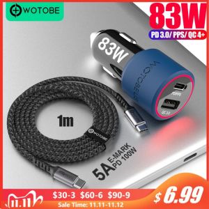83W Car Charger,1port USB C PPS/PD 65W/45W/30W/25W/18W,1port QC3.0/AFC Quick for TYPE C laptop ThinkPad yoga XPS HP LG iPhone 13