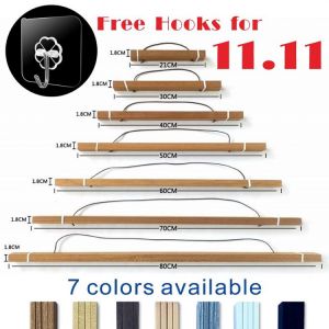 Magnetic Poster Hanger Frame Teak Wooden Hanger Frame Natural Painting Photo Frame Canvas Wall Art Craft Frame Art Hanger