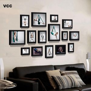 14Pcs/Set Wood Picture Frames For Wall Hanging, Photo Frame Wall With Picture Classic Wooden Frame For Home Decoration