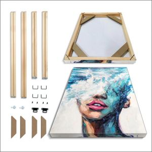Support Custom Size, Large DIY Natural Wood Frame Canvas Wall Oil Photo Wall Poster Frame Picture Frame Canvas Painting Wall