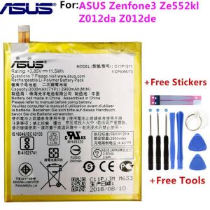 Original ASUS High Capacity C11P1511 Battery For ASUS Zenfone3 Ze552kl Z012da Z012de 2900mAh+Free Tools