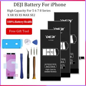 DEJI High Capacity Phone Battery For iPhone 6S 7 8 Plus X Replacement Original Lithium Battery For iPhone 5S SE XR XS With Tools