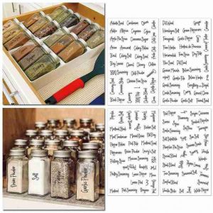 8 Sheets Labels Transparent Waterproof Pantry Stickers Labels supplies For Pantry Food kitchen Spice Stickers Jar B5K9