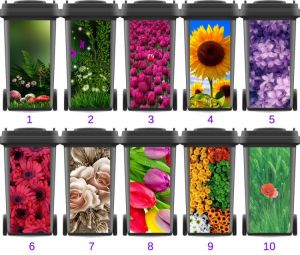 Modern Adhesive Removable Waterproof Sticker Decals Renew Rubbish bin trash can Cover sticker Ktichen Art 120liter 240liter
