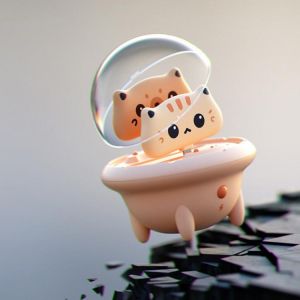 800mAh Mini Power Bank Cute Cat USBC Portable External Battery Case Charger with LED Night Light for Small Size iphone Powerbank