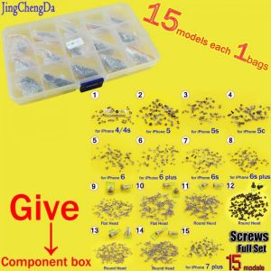 JCD 15models Screws Full Screw Set for iPhone 4/4s 5 5s 6 6s 7 7plus Repair bolt Complete Kit Replacement Repair Parts