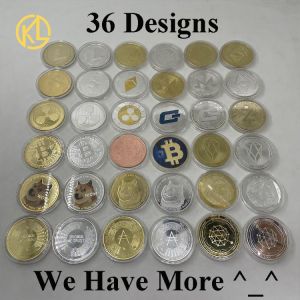 Bitcoin/Ethereum/Litecoin/Dash/Ripple/Monero/EOS Coin Metal Physical silver/Gold Ada Cardano Commemorative BTC Crypto Coin