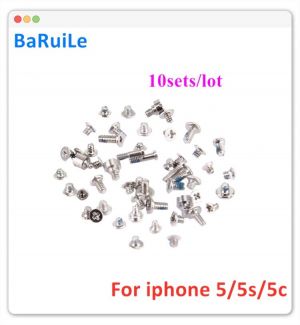 BaRuiLe 10sets Full Screw Set for iPhone 5 5c Complete screw kit with 2 Bottom Screws for iphone 5S Repair Bolts Parts