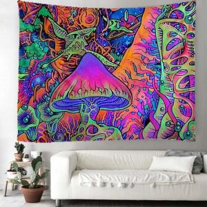 Psychedelic mushroom Home Decor Mandala Tapestry Wall Hanging Bohemian  Room Decor Witchcraft Tapestry