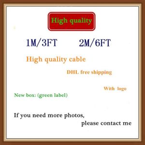 100pcs/lot High quality 1m 3ft 2m 6ft usb cable USB Data Sync Charger Cable With Original packaging box