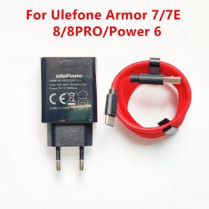 New 5V3A AC Adaptor Charger For Ulefone Armor 7 7E 8 8PRO POWER 6 Phone Travel EU Plug Adapter + Type-C USB Cable Data Line