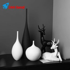 Modern Flower Vase Ceramic Ornaments Living Room Model Flower Pot Flower Basket Glass Jardiniere Arrangements Home Decoration