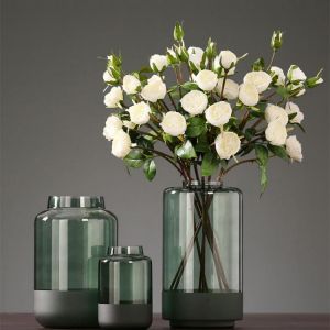 Light Luxury Flower Arrangement Glass Vase Transparent Nordic Creative Simple Modern Living Room Dried Flower Decoration