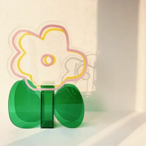 Cutelife Nordic Acrylic White Small Transparent Glass Vase Decoration Home Table Flower Vase Plant Modern Wedding Vase Terrarium