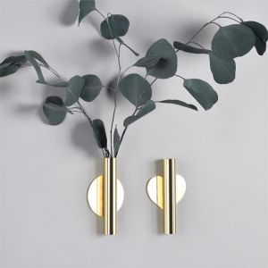 Creative wall flower ware Nordic style wall flower tube vase gold non perforated living room wall decoration Pendant