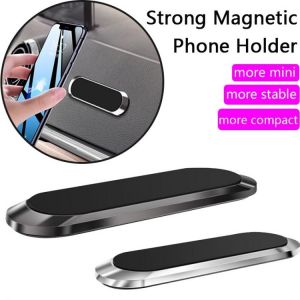 Metal Magnetic Phone Holder Mini Strip Shape Magnetic Car Phone Holder Stand Car Air Vent Mount Magnet GPS Car Mount Holder