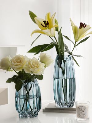Nordic Thicken Glass Vase Transparent Black Vase Glass Living Room Flower Vases Home Decor Dried Flower Bottle Bar Decoration