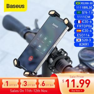 Baseus Bicycle Phone Holder For iPhone Samsung Motorcycle Mobile Cellphone Holder Bike Handlebar Clip Stand GPS Mount Bracket