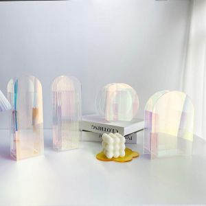 Acrylic vase 3D Geometry ваза для цветов Acrylic Flower Pot Nordic Flower Wave Shape Not Fragile Flower ваза Hold