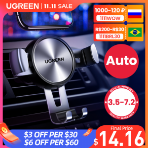 Ugreen Car Phone Holder for Mobile Smartphone Support Cell Phone Stand for iPhone 13 12 Pro Auto Vent Mount Gravity Holder Stand