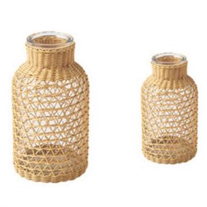 Straw Gl Flower Vase Japanese Flower Pot in the Nordic Contracted Creative Flower Basket to Water Plants