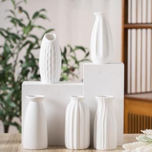 1pc Frosted Ceramic Vase Crafts European Retro Mediterranean Handmade Matte Vase Home Decoration